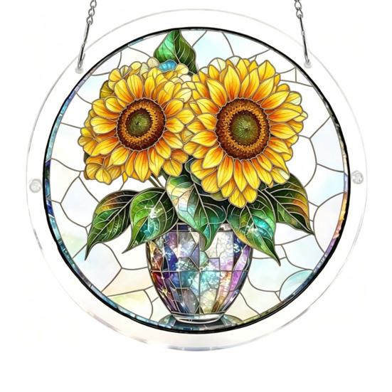 Acrylic Jigsaw Puzzle Suncatcher 83 Pcs DIY Puzzles Craft Kit for Adults Colorful Window Hanging Ornament for Women Men Home Garden Decor