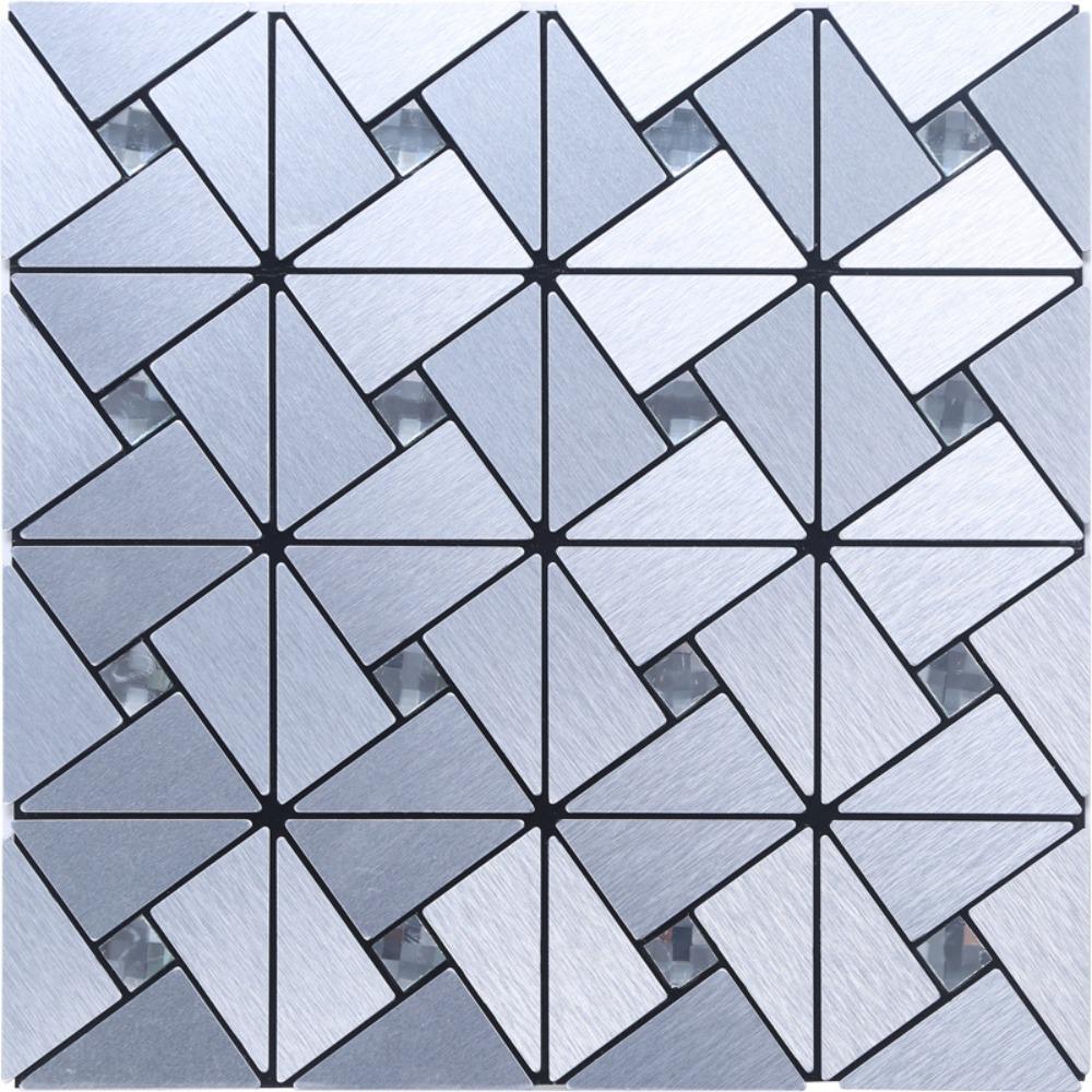 Home Decor Square Mosaic Sticker Waterpoof Aluminum Plastic Wall Decal Removable Self-adhesive Art Mural Kitchen