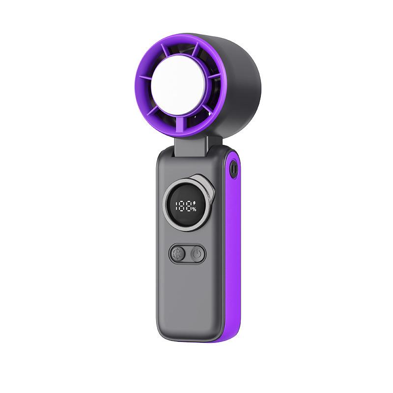 Portable Rechargeable Turbo Ice Pack Handheld Neck Fan with Digital Display 172*60*50MM