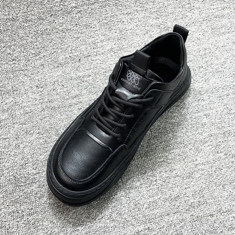 European Station Little White Shoes Men's Casual Sneakers Leather Versatile Trend German Training Shoes Fashion Handsome Trendy Men's Board Shoes