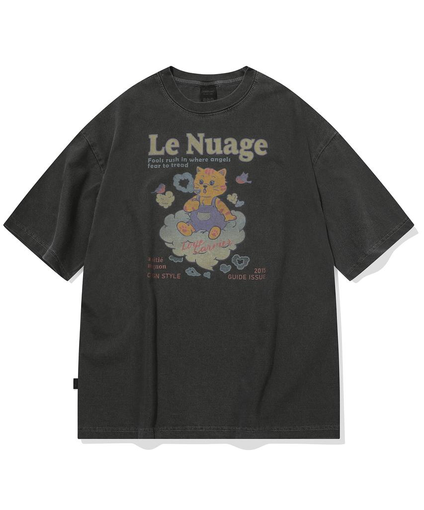 CPGN STUDIO Bubble Heart Pigment Short Sleeve T-Shirt Smoke Black