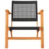 Vidaxl Garden Chairs, 2 Pcs, Black, Poly Rattan And Acacia Wood