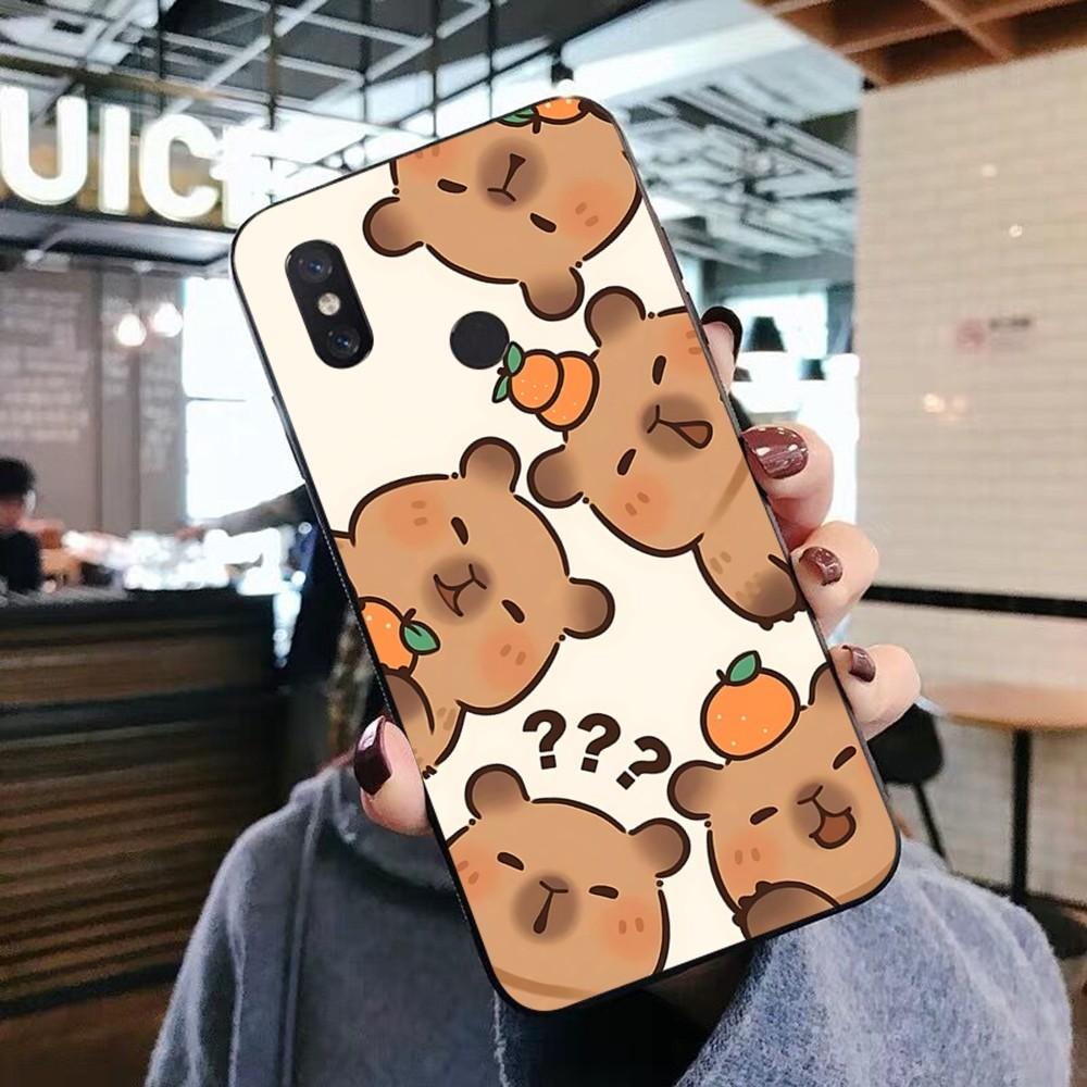 Cartoon Capybara Phone Case For Xiaomi Mi 5X 8 9 10 11 12 Lite Pro 10T PocoX3pro PocoM3 Note 10 Pro Lite