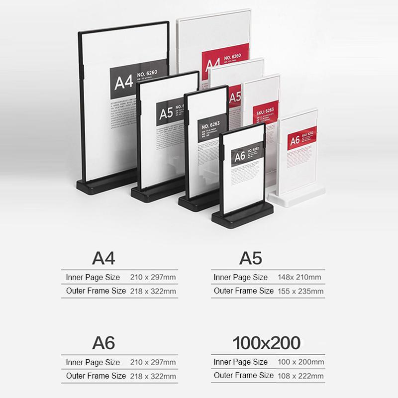 Acrylic Table Card Display Board A4 A5 A6 L-Shaped Table Sign Price Card Billboard Stand Picture Poster Art Display Frame Empty