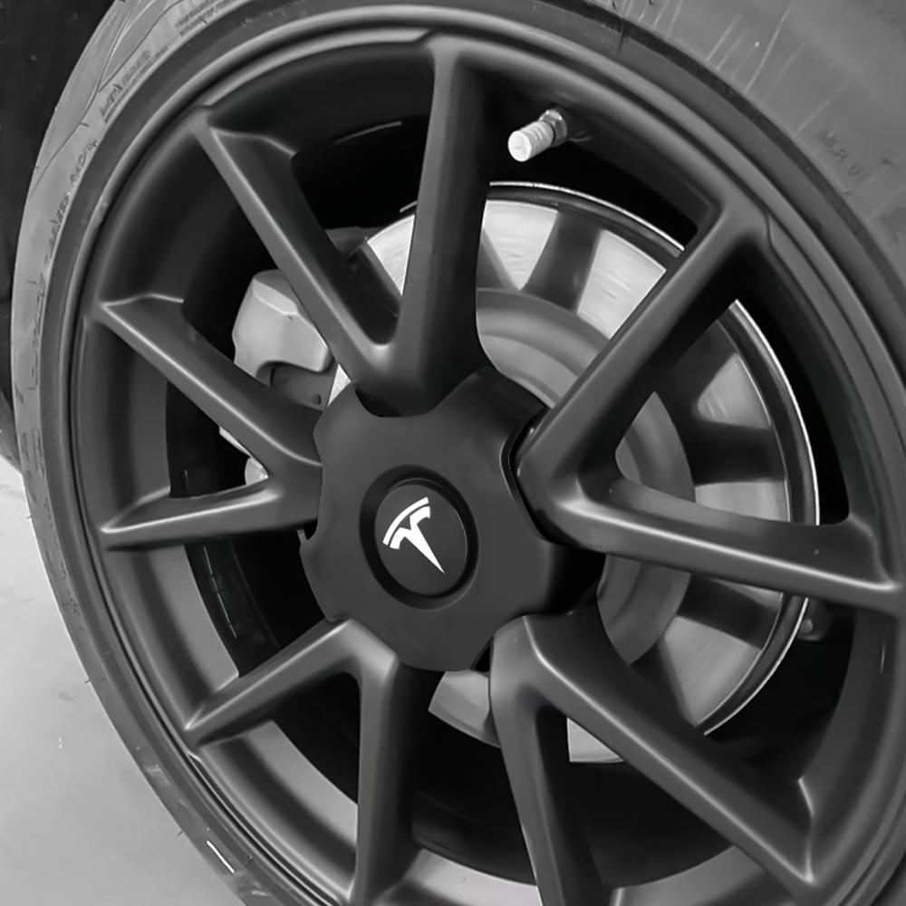 4Pcs Car Wheel Center Covers Decoration Sticker ABS Auto Hub Caps Emblem Replacement 180mm For Tesla 3 X S Y Original Hubcaps
