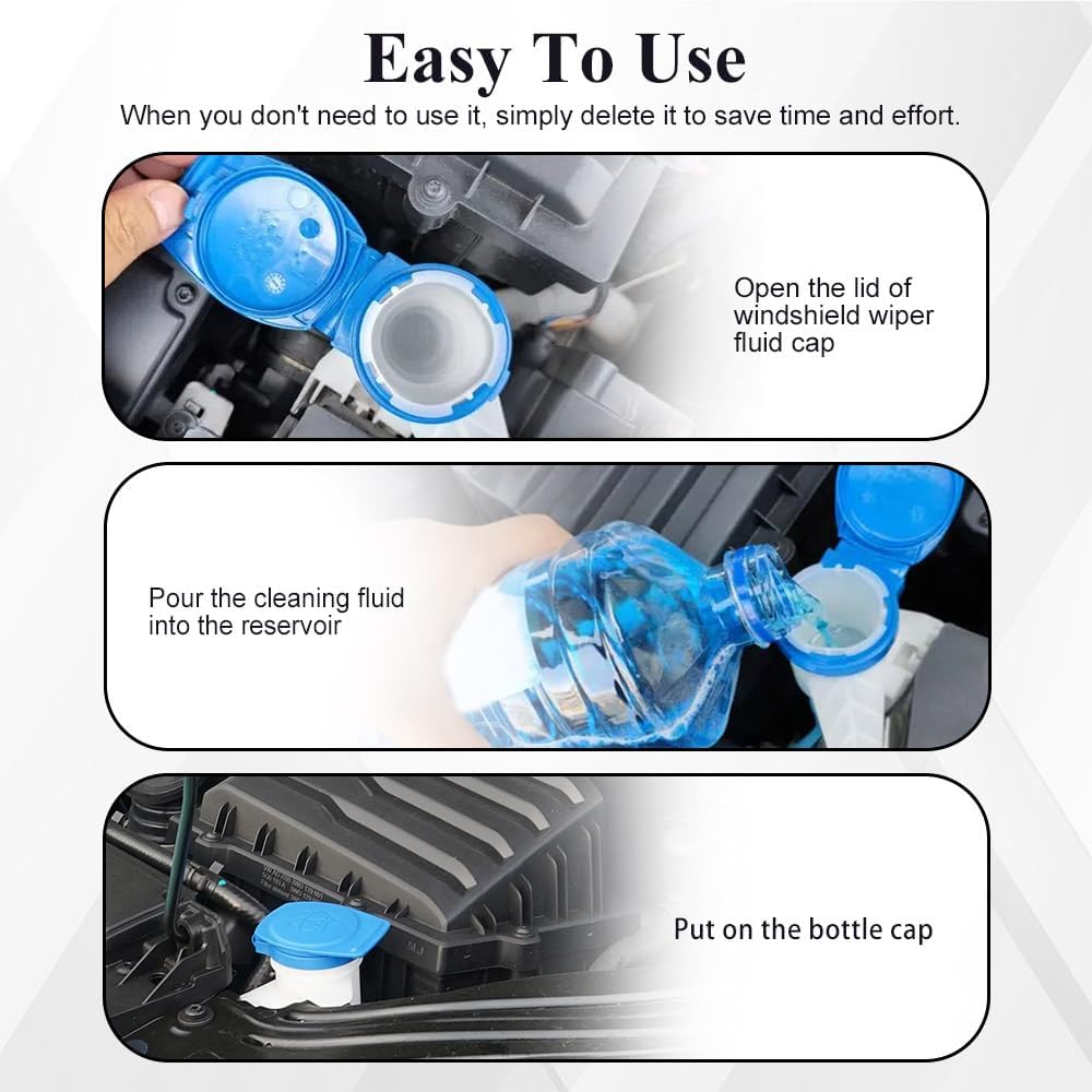 Windshield Wiper Washer Fluid Reservoir Tank Bottle Cap Cover, 3Q0955455 Washer Fluid Cap, Car Accessories Windshield Washer Reservoir Cap Compatible