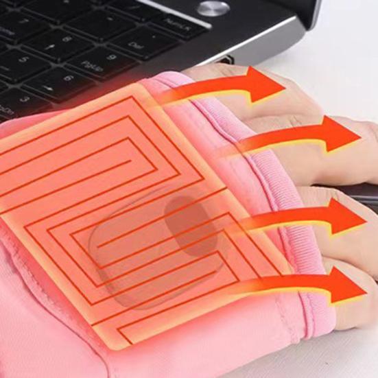 USB Heated Gloves with Digital Display Portable Smart Thermostatic Electric Heated Fingerless Gloves Hand Warming Gloves Outdoor Work Cycling Skiing