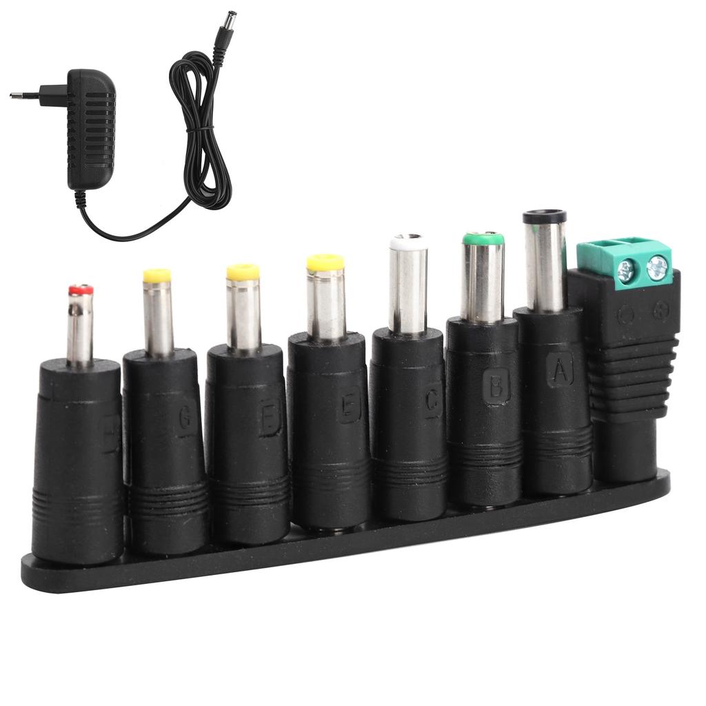 Adaptor de alimentare 12V 2A Benzi LED Încărcător de comutare cu 8 mufe de conversie DC 100?240VEU mufa