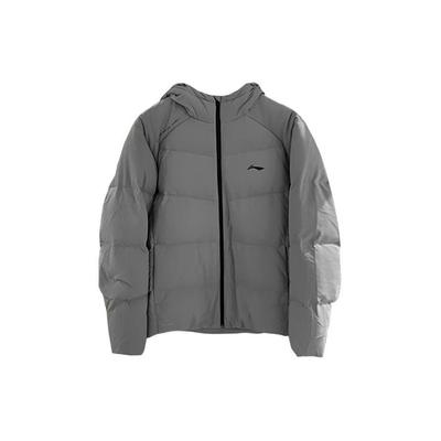 Li Ning Fitness Series Down Jackets Men's Gray Hooded Moderate Other AYMT239-1