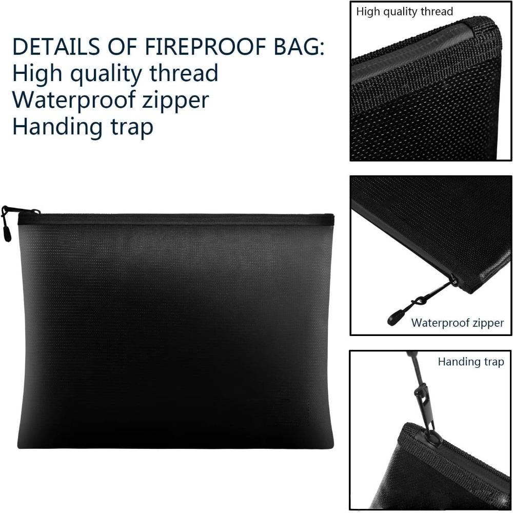 with Zipper Fireproof Document Bag High Temperature Resistant File Envelope Holder  Passport