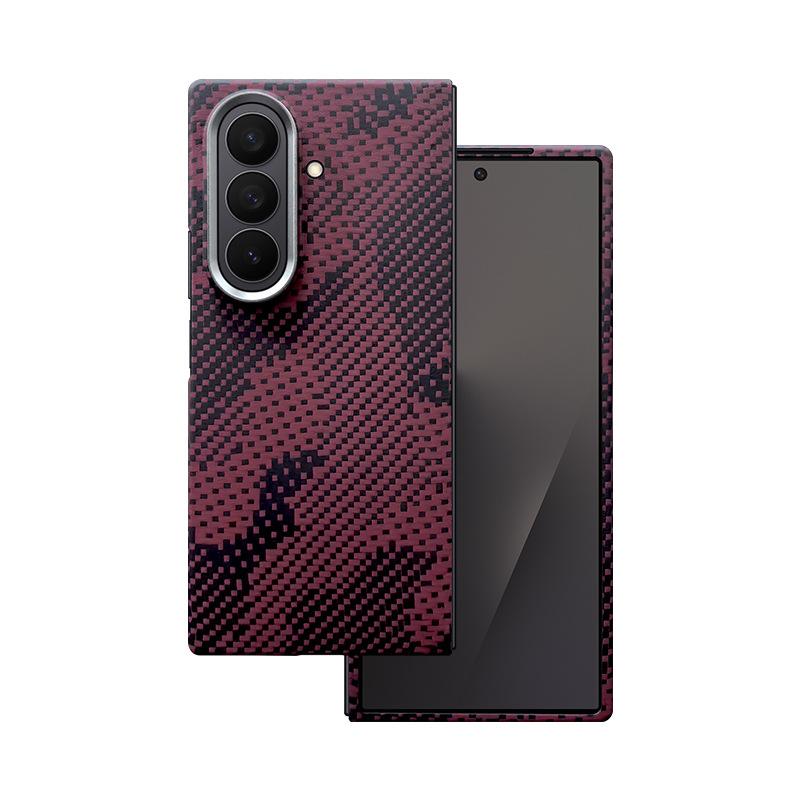 Applicable To Samsung Zfold7 Kevlar Mobile Phone Case Carbon Fiber Fold7 Magnetic Mobile Phone Case Anti-drop Protective Case