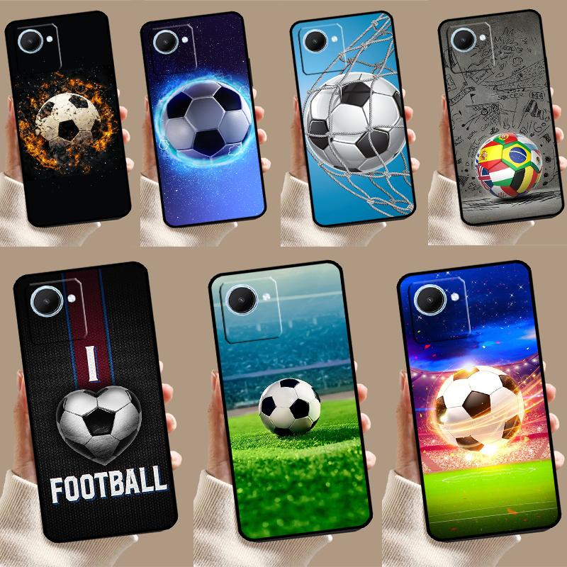 Football Soccer Ball For Realme 12 9 10 11 Pro Plus C67 C55 C53 C51 C35 C33 C30 C25s C21Y C31 GT5 GT Neo 6 Case