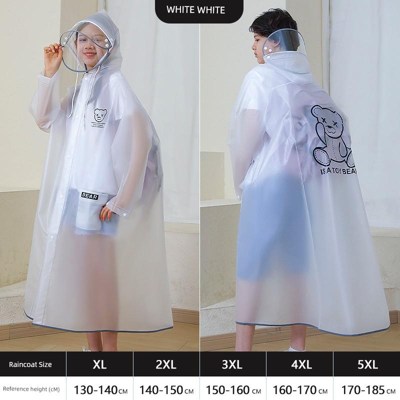 Kids Raincoat Boys and Girls Children's Zip School Bag Primary School Students Go to School Full Body Rainproof Poncho