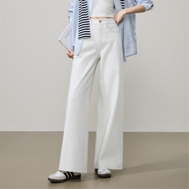 ESE-Y Women's High-Stretch Straight Wide-Leg Jeans