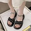 Sandals women's summer 2025 new fashion platform fairy style Roman shoes pearl outer soft-soled sandals