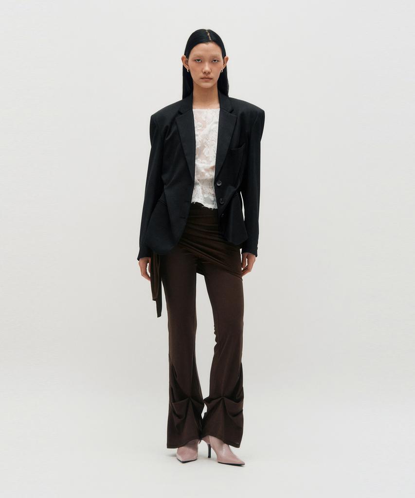 Kimjisu Sheer Layering Pants _ Brown