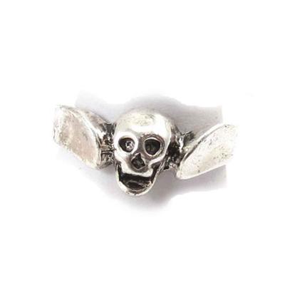 Aged Silver 'Tête De Mort' Ring