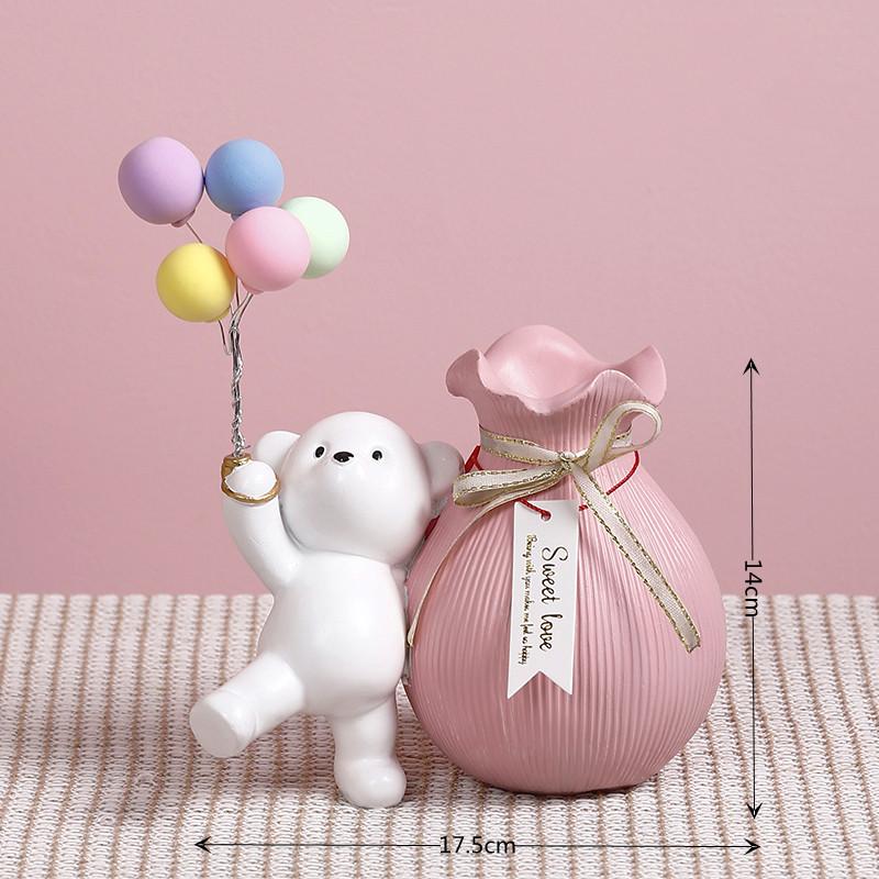 Bear vases Flower Decorations Household Ornaments Home Living Room Decor Accessories Interior Office Desktop Decor Gift