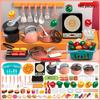 Kids' Educational Kitchen Play Set: Cutting Fruit & Tableware