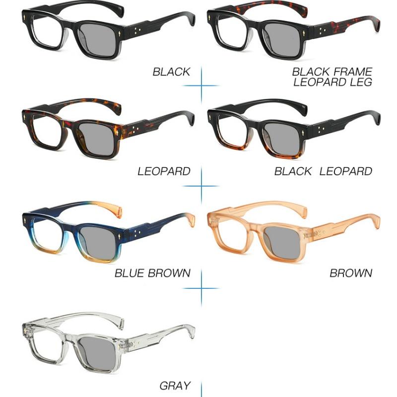 Women's eyewear, men's and women's fashion square frame photochromic glasses