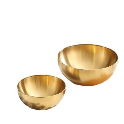 Koreanischer Stil Gold 304 Edelstahl Nudel-/Suppenschalen, 15 cm, Set aus 2