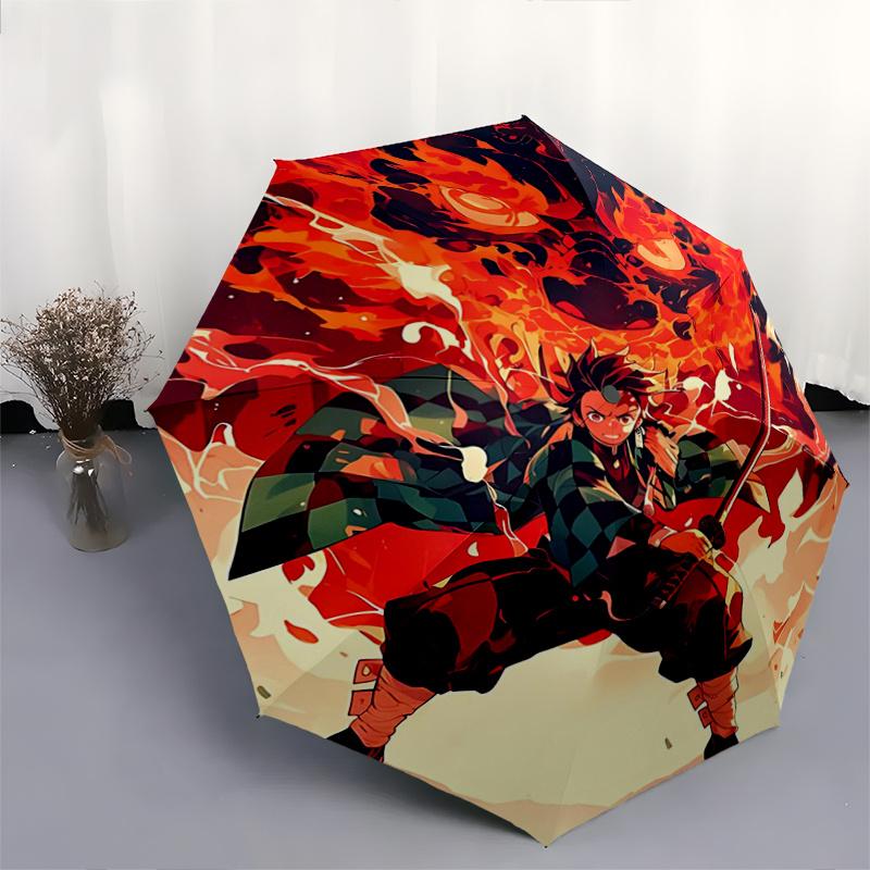 1pc Demon Slayer Tanjiro's Automatic Open/CloseUmbrella, Portable Compact Umbrella for Men & Women Y031