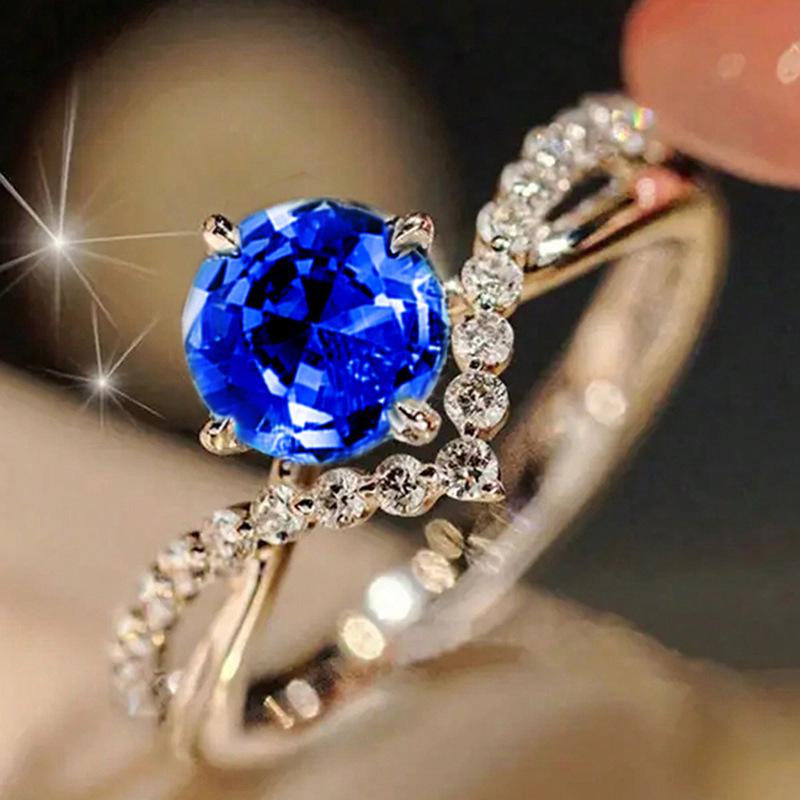 Cao Shi Zircon V-Shaped Wedding Band for Women - European & American Style Couples Ring