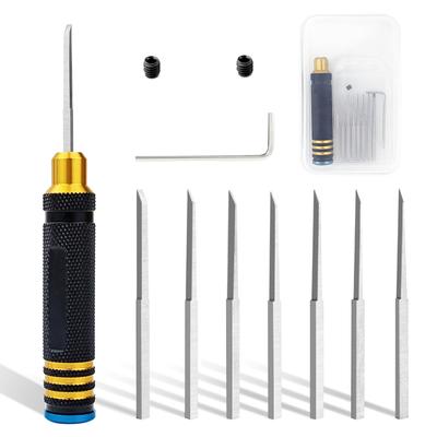 Sujibori Chisel Set of 7 Gunpla Mini 4WD Figure Plastic Model Mold Panel Line Line Carving Line Carving Model Line Chisel Scraper Tool 0.1mm 0.2mm