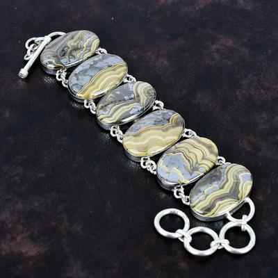 Schalenblende Armband Naturstein Armband 925 Sterling Silber Armband verstellbares Kettenglied Armband Geschenk für Mama handgefertigter einzigartiger Schmuck