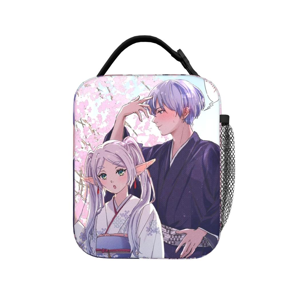 Frieren Manga Insulated Lunch Bags Portable Magician Reusable Thermal Bag Tote Lunch Box Beach Travel Men Women