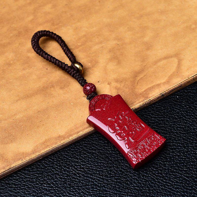Cinnabar 2026 Purple Gold Sand Amulet: Wen Zhe Xing Jun General Necklace with Horse, Rat, Ox, Rabbit Tai Sui Pendant.