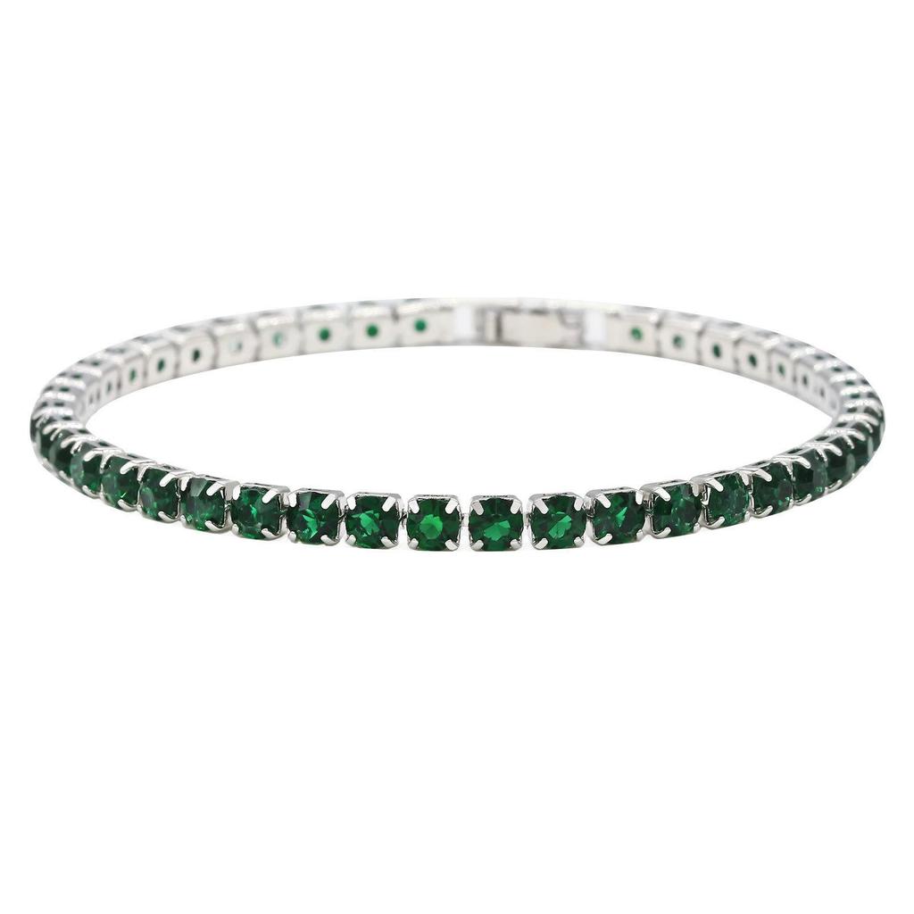 Cross Round 4mm Hip Hop Bracelet - Single Row Full Diamond Fashion Jewelry