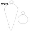Silver Color Bracelet Necklace Set, Alloy Plating Wear-Resistant Oxidation-Resistant Thin Chain Jewelry, Adjustable Minimalist Love Pendant