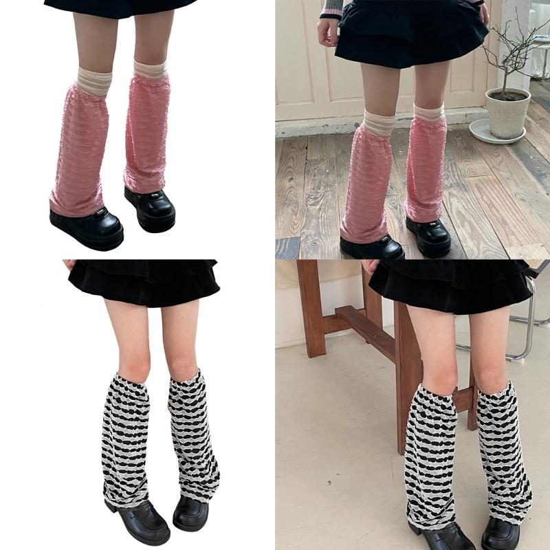 Campus Style Leg Warmers Gothic Ruffle Long Socks Leggings Gaiters Autumn Winter Flare Cuffs Ankle Heaps Socks
