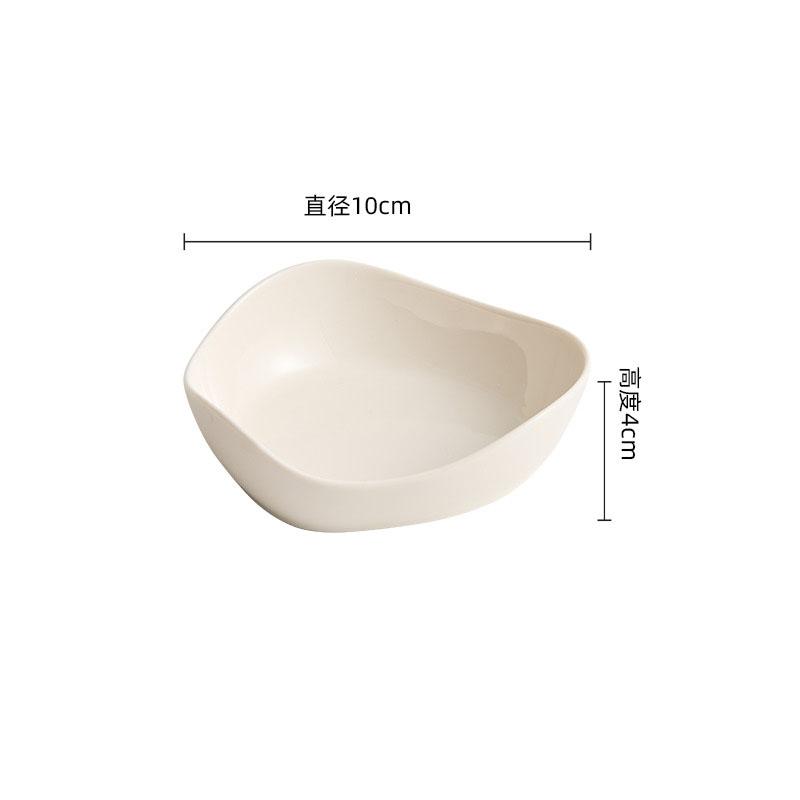 

White Porcelain Soup Bowls Household Creative New Pigmented Dining Tableware Irregular Fruit Salad Breakfast Triangular Bowl