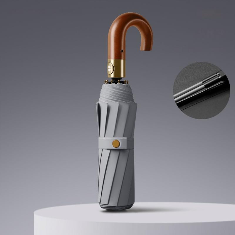 

125СМ солнечный зонт бизнес автоматический ручка из массива дерева большой складной зонт мужской зонт большего размера с логотипом на заказ мануфа