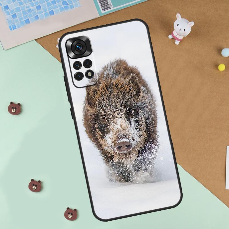 Wild Boar Pig Brown Case For Xiaomi Redmi Note 13 14 9 10 11 12 Pro 10S 11S 12S Cover For Redmi 13C 10C 12C 14C