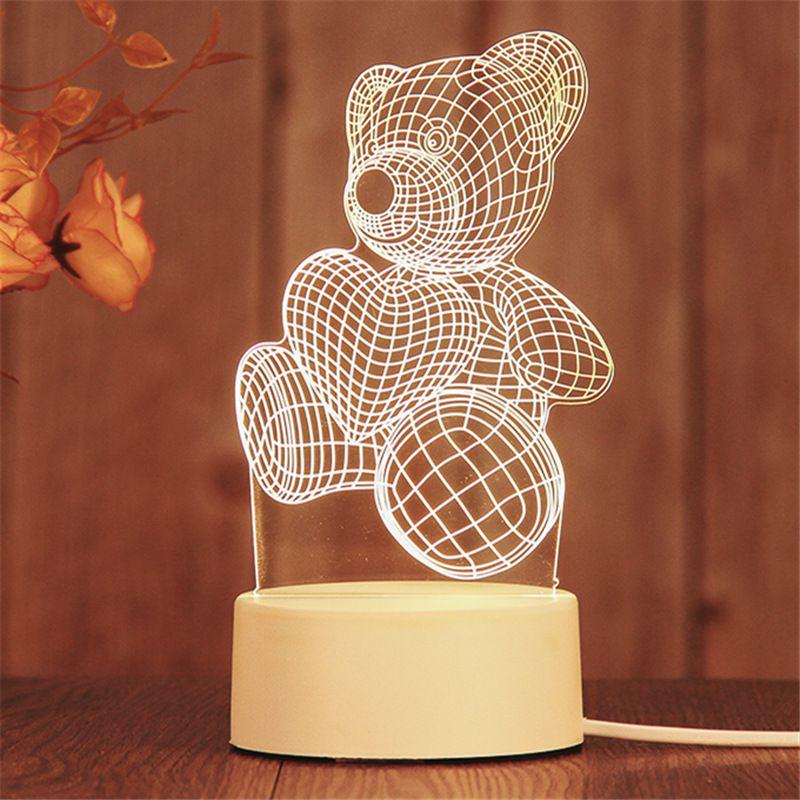 Lamp Acrylic 3d Usb Led Night Lights Xmas Christmas Birthday Gifts Decorations