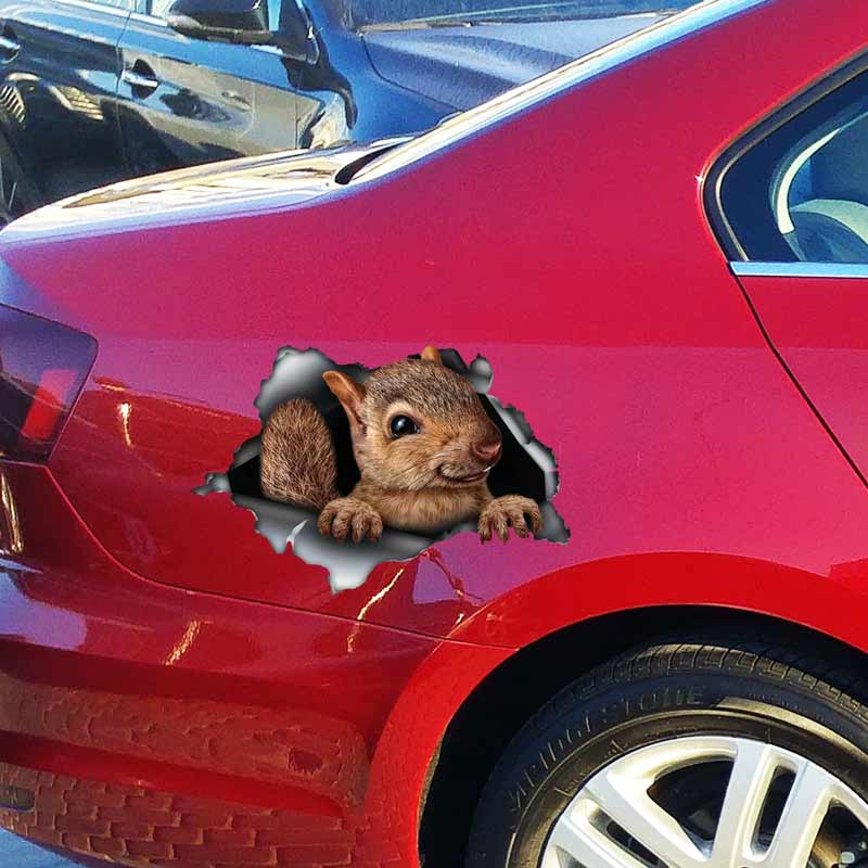 Cute Squirrel Car Stickers Waterproof Vinyl Decals Auto Body Window Bumper Decor Motorcycle Helmet Stickers TM215
