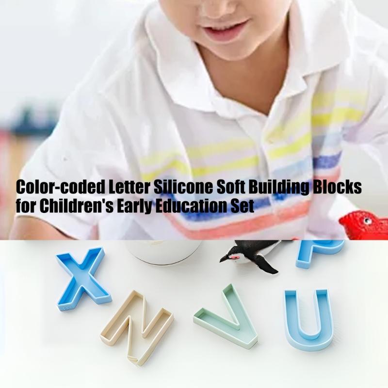 Educational Silicone Blocks Bath Toy Set 26 Letters For Children Soft Blocks Fun for Preschoolers Learning