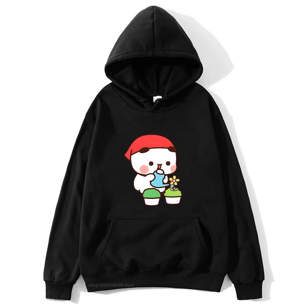 DuDu und BuBu Pflanzen Ihre Blumen Hoodies Niedliche Kawaii Panda Bär Sweatshirts Partnerkleidung Damen Streetwear Herren