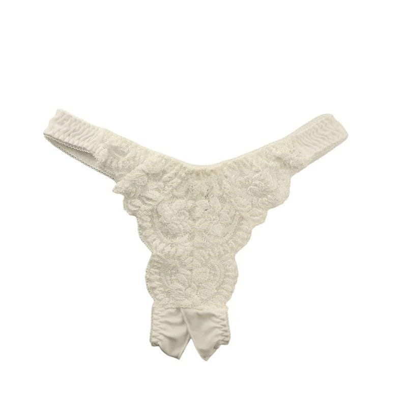 SSS beautiful stretch open crotch sexy made in La Paume white [La Paume] T-back shorts, fabric, sheer, lace, crotch, holes, cracks, T-back shorts,