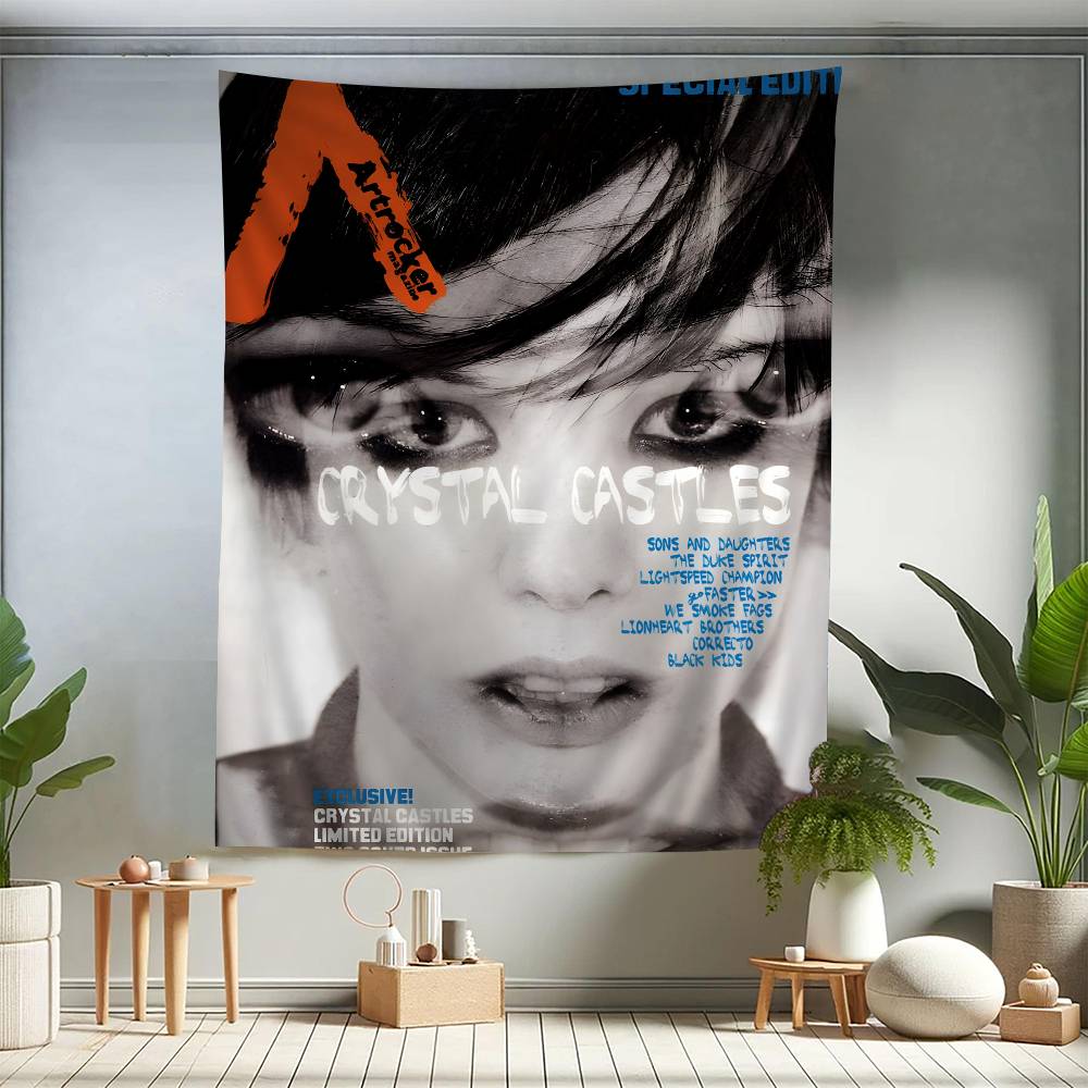 Band CCrystal Castles Chart Tapestry For Living Room Home Dorm Decor Art Home Decor