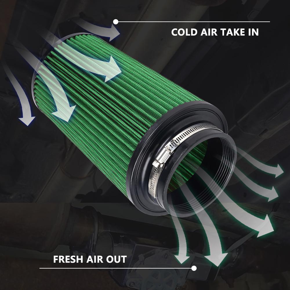 RASTP-3" 3.5" 4" Race Car High Flow Cold Air Intake Air Filter Three Sizes Conical Washable Air Filters 10.6" Tall OFI141