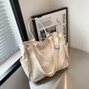 Ins Lazy Wind Canvas Big Bag, Korean Version Of The Single Shoulder Crossbody Bag Female Simple Literary Solid Color
