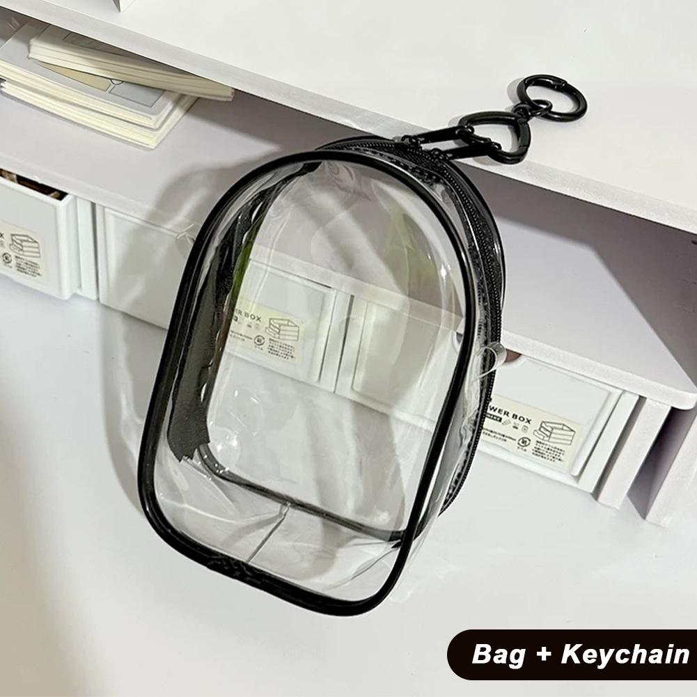 For 17cm Labubu V2 V3 15cm Cotton Doll Skull Panda Outfit Crossbody Pain Bag PVC Storage Bag Display Bag