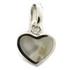 Les Trésors De Lily [K6490] - Mother-of-pearl White 'Love' Silver Pendant