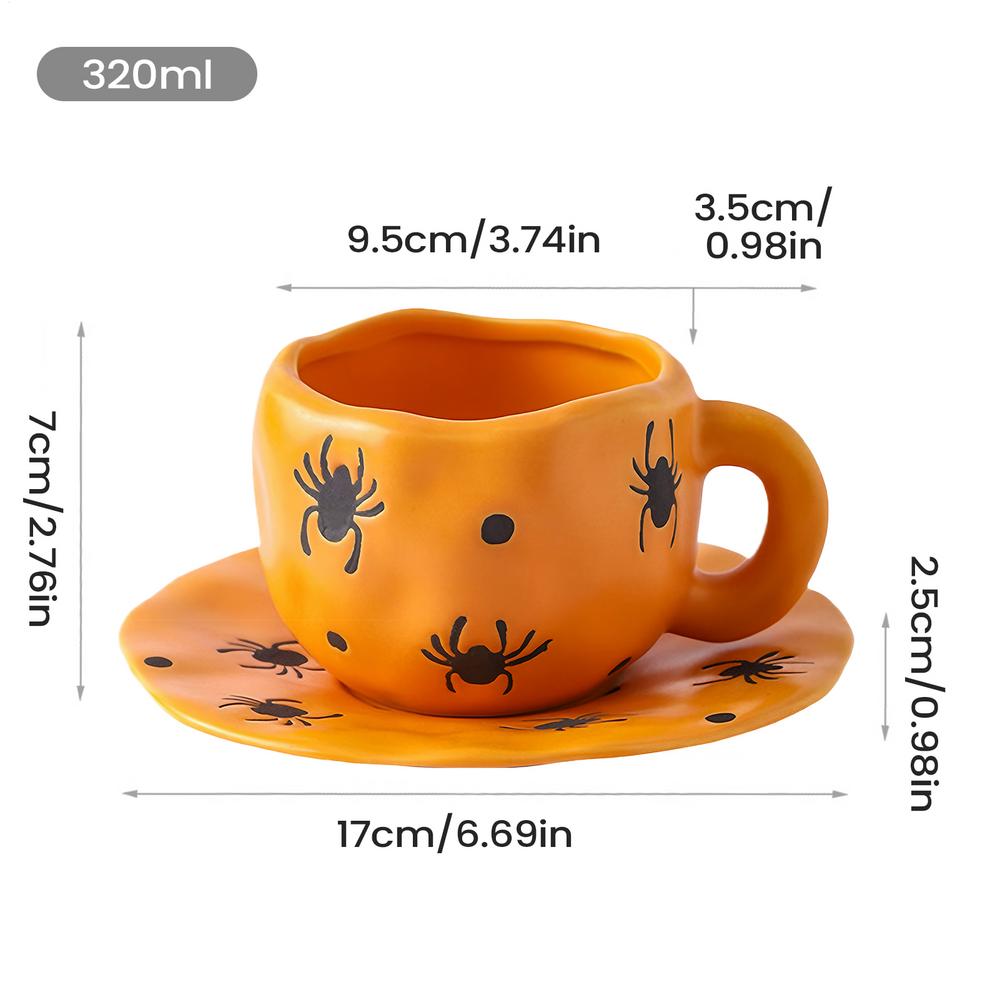 320ml Halloween Themed Ceramic Mug Spooky Novelty Coffee Cup for Wine Beer Tea Collectors Teachers Office Home Decor Fall Gift