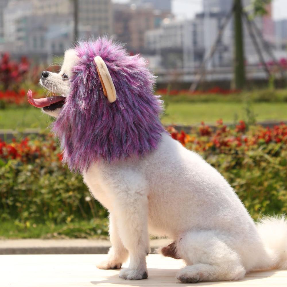Halloween Lion Mane Hat, Adjustable Pet Costume Cap for Small Medium Large Pets, Funny Animal Cute Cat Dog Costume Accessory