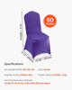 50 Stück Lila Stuhlbezüge, Polyester-Spandex Stuhlbezug, Dehnbare Überwürfe für Hochzeitsfeier Esszimmerbankett Stühle mit flacher Front, Passt auf Stuhl